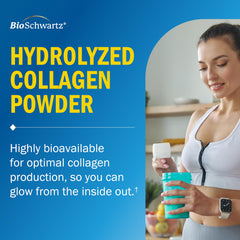 BioSchwartz colágeno disuelto en un vaso, mezcla sin alterar el sabor