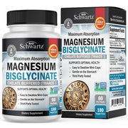 BioSchwartz frasco frontal del magnesio bisglicinato con beneficio de alta absorción