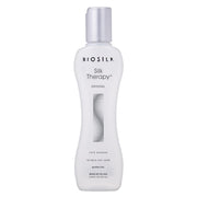 BioSilk botella frontal mostrando etiqueta y beneficio de brillo
