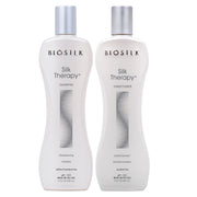 BioSilk frontal del pack dúo mostrando botellas y brillo