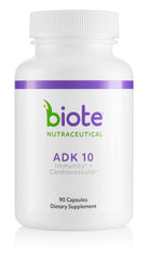 Biote ADK 10 front packaging showing bottle and clear labeling benefit consistency