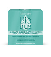 Biotrue pack frontal de toallitas para párpados mostrando diseño y cantidad