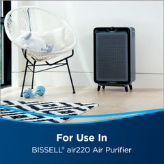 Bissell filtros instalados en purificador demostrando uso sencillo