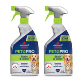 Bissell vista frontal del pack de 2 botellas, solución práctica