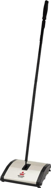 BISSELL Natural Sweep front view showing compact design and easy storage benefit