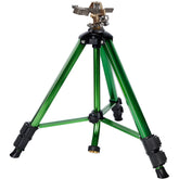 Biswing tripod full view showing stable alloy legs and sprinkler head for reliable coverage