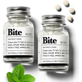 Bite frascos frontal mostrando packaging de dos meses y beneficio ecológico