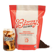 Bizzy front packaging showing 2 lb bag and organic badge for freshness