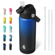 BJPKPK vista frontal 18 oz con tapa popote, transporte cómodo