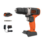BLACK+DECKER vista frontal del taladro y accesorios, potencia lista para proyectos