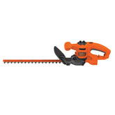 BLACK+DECKER BEHT150 front view showing compact trimmer and blade for easy handling