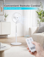BLACK+DECKER ventilador en sala enfriando y mejorando confort ambiental