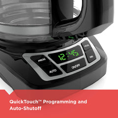 BLACK+DECKER control panel close-up with rubberized buttons for simple programming
