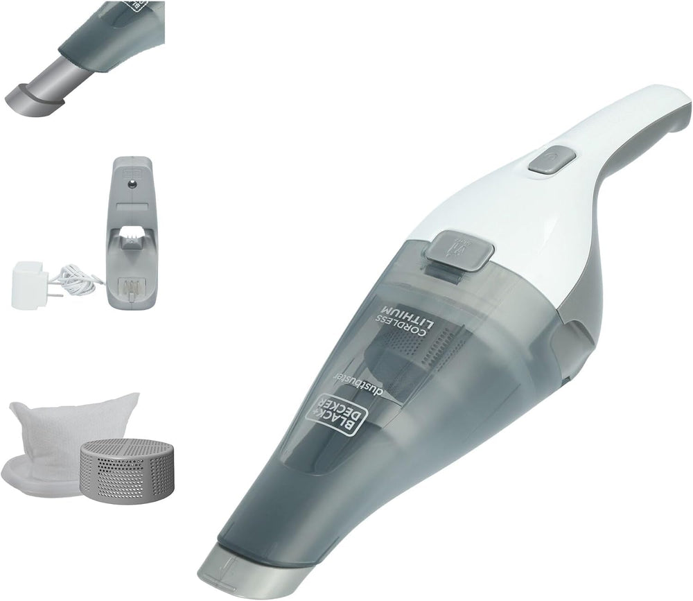 BLACK+DECKER vista frontal del aspirador de mano con rápida succión