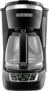 BLACK+DECKER front view showing compact coffeemaker and easy reach controls