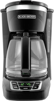 BLACK+DECKER front view showing compact coffeemaker and easy reach controls