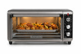 BLACK+DECKER front view showing stainless steel finish and compact footprint for countertop convenience