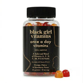 Black Girl Vitamins envase frontal mostrando diseño y conveniencia diaria