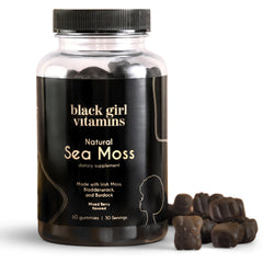 Black Girl Vitamins empaque frontal SeaMoss muestra claridad del producto