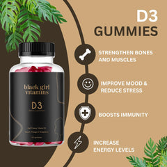 Black Girl Vitamins primer plano de gominolas resaltando textura masticable