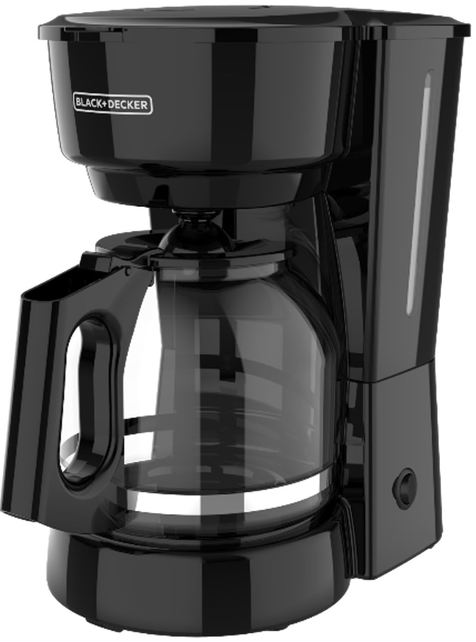BLACK+DECKER cafetera frontal mostrando diseño compacto y controles sencillos