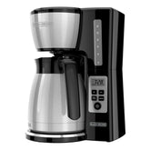 BLACK+DECKER vista frontal de la cafetera CM2046S mostrando controles y jarra