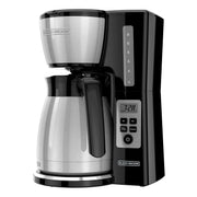BLACK+DECKER vista frontal de la cafetera CM2046S mostrando controles y jarra