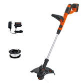 BLACK+DECKER vista frontal de la recortadora LST140C mostrando diseño y empuñadura ergonómica
