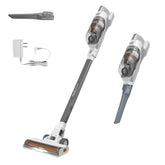 BLACK+DECKER front view of cordless stick vacuum showing compact design and lightweight benefit