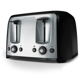 BLACK+DECKER tostadora 4 rebanadas vista frontal, beneficio rapidez familiar