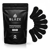 BLAZE paquete de 60 tiras nasales mostrando el embalaje y cantidad