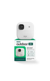 Blink Outdoor 2K+ front view showing camera housing and lens, highlighting durable design