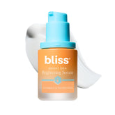 Bliss front packaging showing bottle and box, highlights long-lasting brightening