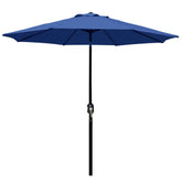 Blissun front view navy patio umbrella providing broad shade