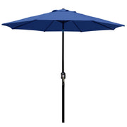 Blissun front view navy patio umbrella providing broad shade