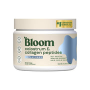 Bloom Nutrition front jar view showing label and serving count for informed purchase