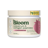 Bloom Nutrition front packaging showing strawberries and cream flavor and servings
