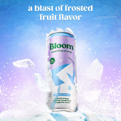 Bloom Nutrition lata abierta con burbujas y efecto refrescante visible