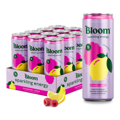 Bloom Nutrition lata frontal Raspberry Lemon mostrando etiqueta y color vibrante, beneficio refrescante