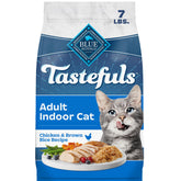 Blue Buffalo front packaging showing the 7 lb bag and recipe benefits