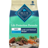 Blue Buffalo paquete frontal de 5 lb mostrando etiqueta y beneficios