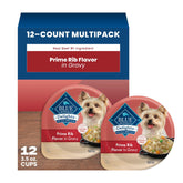 Blue Buffalo front packaging showing Prime Rib cups and benefits