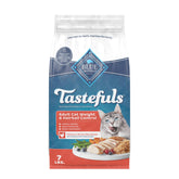 Blue Buffalo front bag showing Tastefuls weight and hairball control benefits