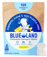 BLUELAND forever tin front view showing plastic-free refill storage benefit