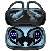 bmani front view of earbuds and case showing sleek design and portability