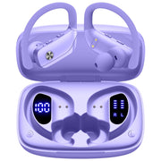 bmani front view purple earbuds showing compact design and sporty look