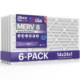 BNX TruFilter vista frontal del empaque mostrando el paquete de seis y beneficios