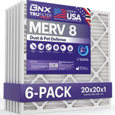 BNX TruFilter vista frontal del pack mostrando seis filtros y beneficios de captura