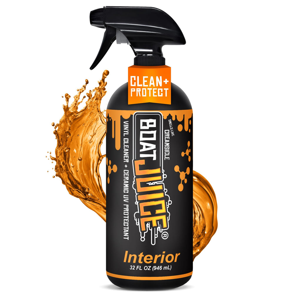 Boat Juice front label on 32oz bottle showing product identity and benefits