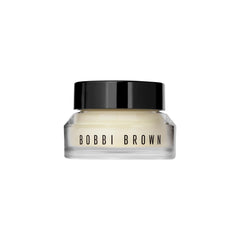 Bobbi Brown frasco frontal Vitamin Enriched mostrando etiqueta y tamaño de viaje